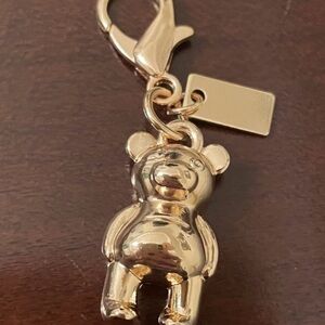 Coach Gold Teddy Bear Charm Keychain